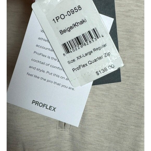 Mizzen+Main Proflex Quarter Zip Men’s XXL Pullover Performance Golf Beige NWT - Picture 6 of 12